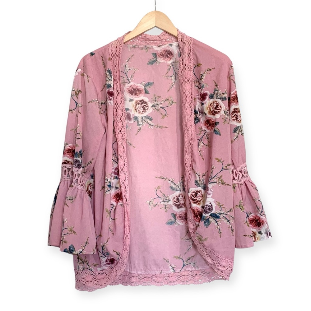 Large powder light pink lace crocheted boho hippie shawl fairy girlhoodcore​